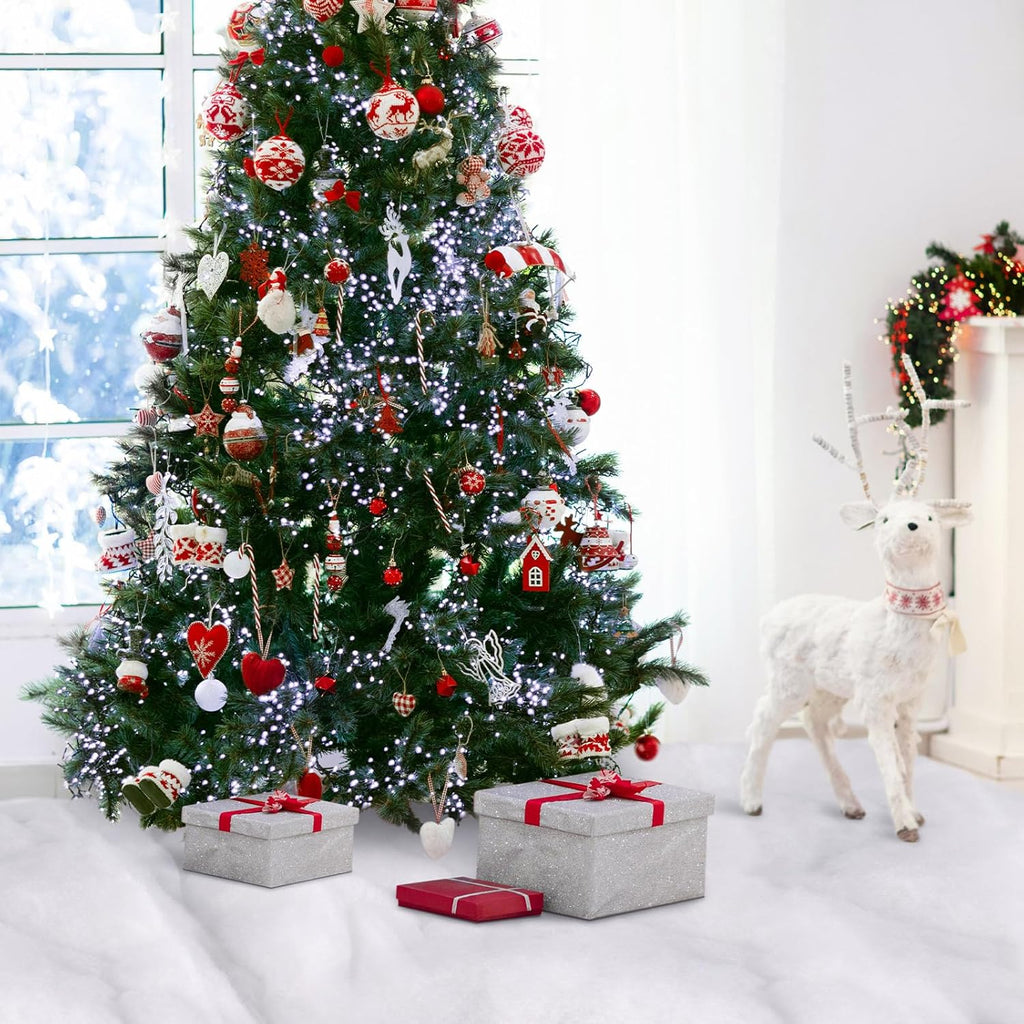 Tondiamo Christmas Snow Blanket Roll - 5ft x 10ft Large Artificial Winter White Mat for Holiday Decor