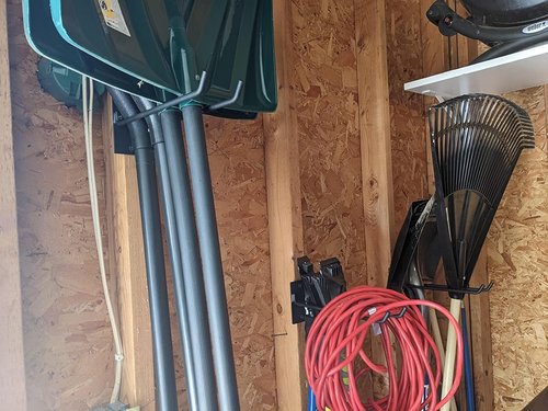 Heavy-Duty Steel Wall Hanger by Garage Storage | 4-Pack Tool Organizer for Garden Tools - Shovel, Rake, Broom Hooks