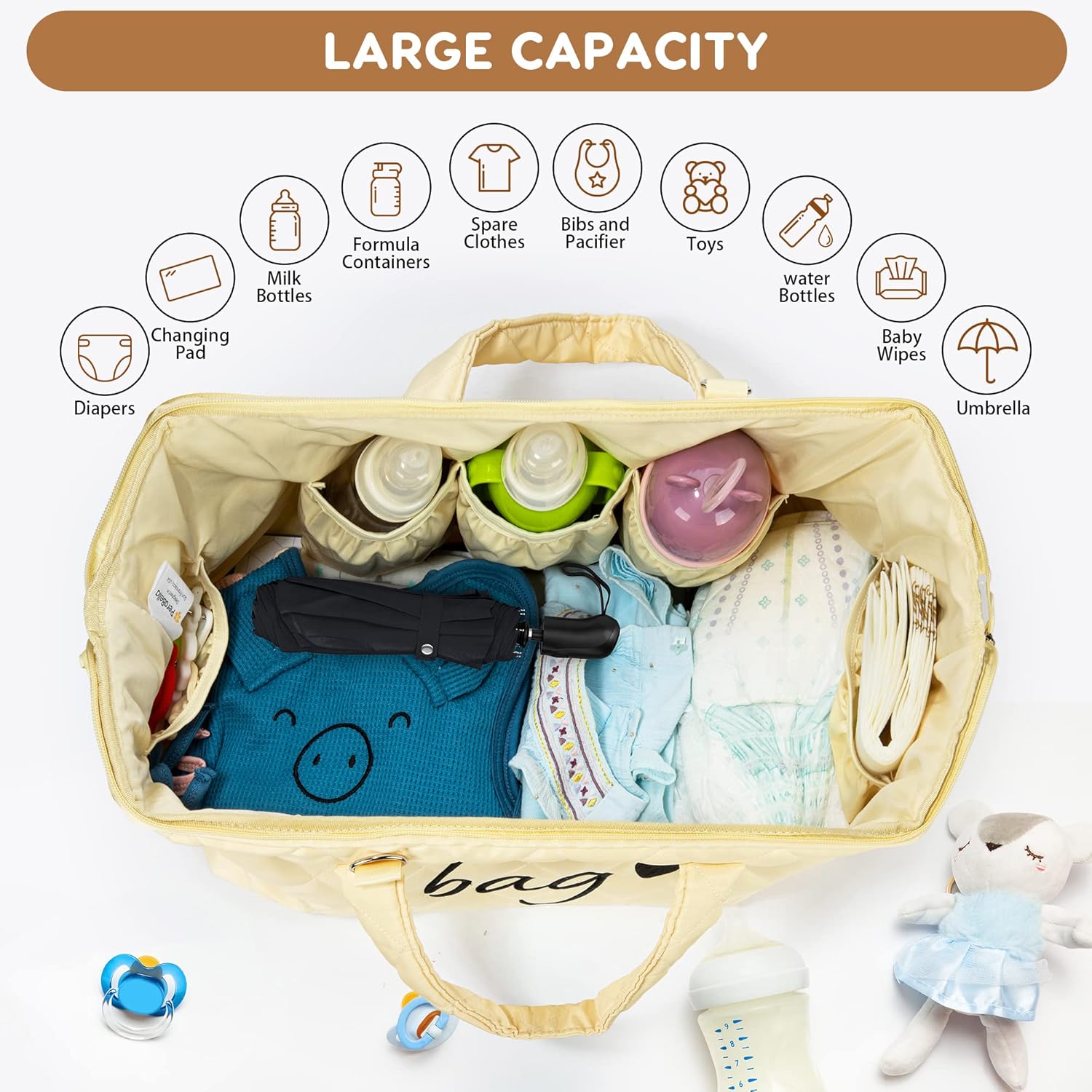 PeraBella Mommy Hospital Bag - Stylish Diaper Tote for New Moms | Spacious & Functional Design