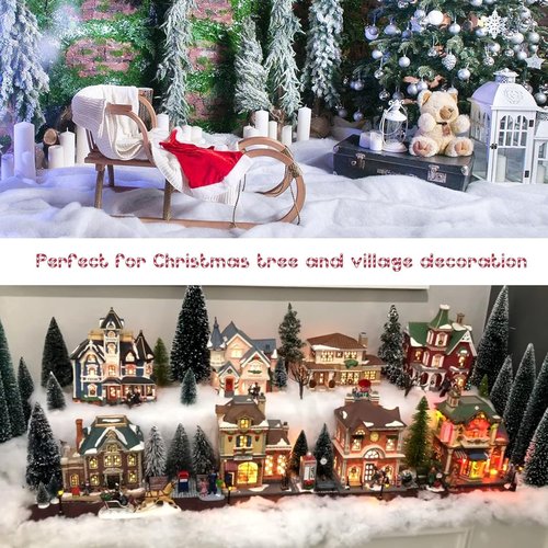 CFOFT Faux Snow Blanket - Thick White Soft Snow Roll for Christmas Village | 3 x 8 FT Size