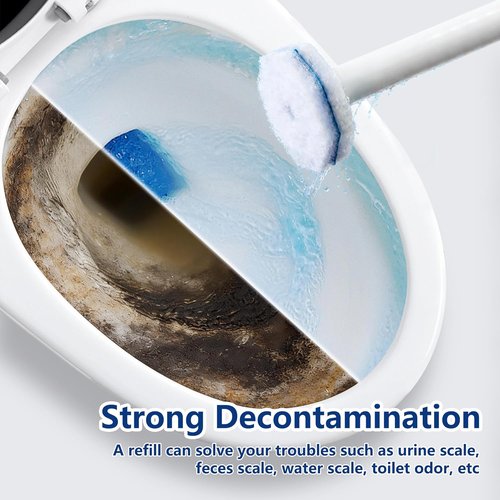 FHORAIN Toilet Wand Refills - 40 Count Disposable Brush Heads with Extra Thick Triple-Layer Foaming Power