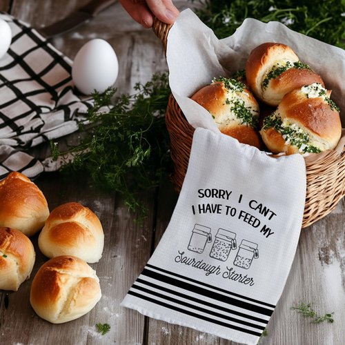 Koesus Funny Sourdough Baking Kitchen Towels, Gifts for Sourdough Bakers Tea Dish Towels for Kitchen, Baking Lover Gifts Decorative Hand Towels, 16x24 Inch