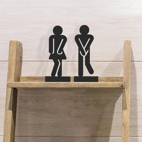 Litivy Rustic Wooden Bathroom Decor Signs - Set of 2 Farmhouse Style Restroom Decor