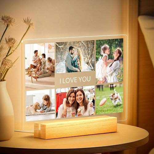 Greysky Custom Picture Frames - Personalized Photo Frame with Night Light | Perfect Anniversary & Birthday Gift for Him or Her