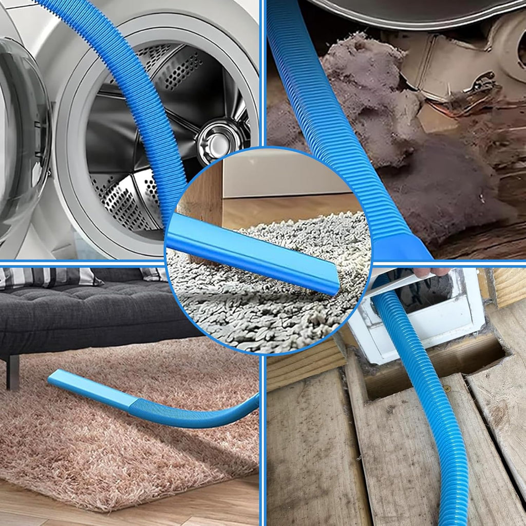 Upgraded Dryer Vent Cleaner Kit - Universal Vacuum Hose Attachment for Effective Lint Removal | Fits All Vacuums (Blue)