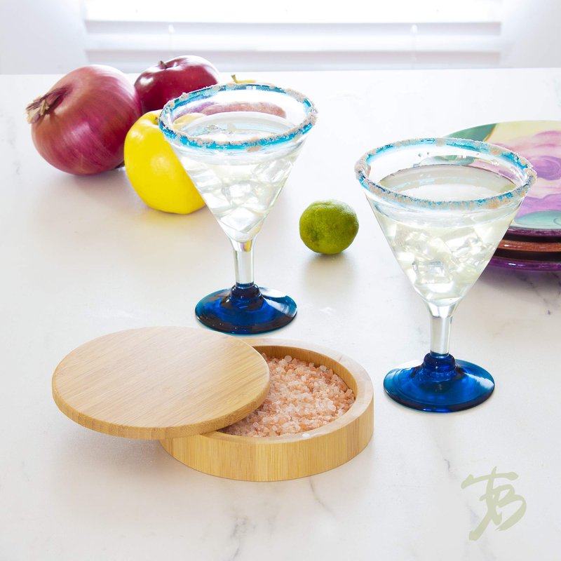Totally Bamboo Margarita Salt Rimmer – Eco-Friendly Bamboo Glass Rimmer with Swivel Lid and Magnetic Closure | Cocktail Bar Tool for Margaritas and More