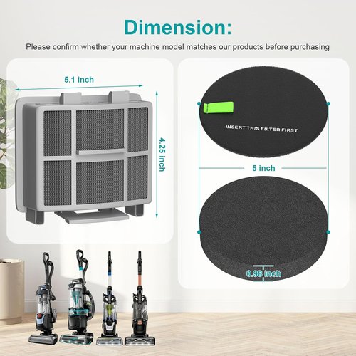 Bissell Filters for SurfaceSense MultiClean & Pet Hair Eraser Vacuums | 3-Pack Replacement Set