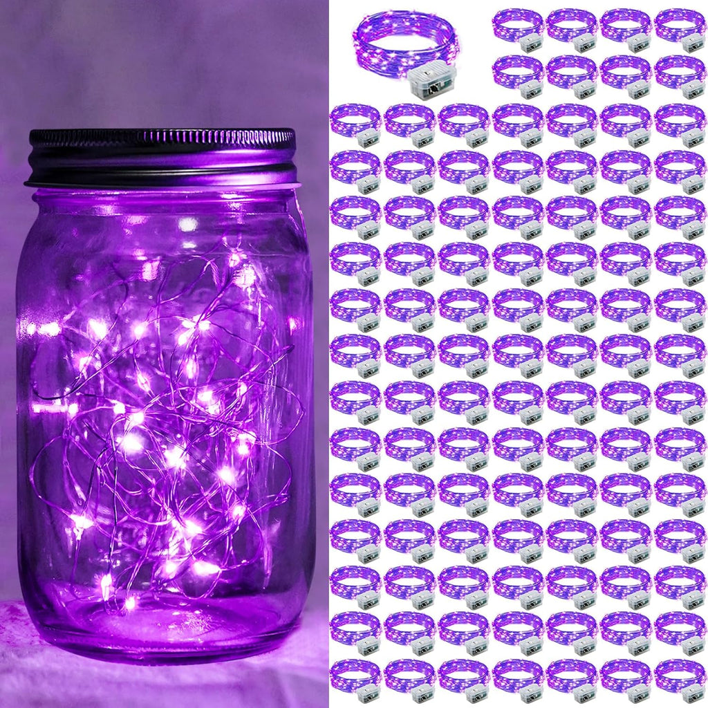 Purple Fairy Lights by [Brand Name] - 7Ft 20 LED Twinkle String Lights | Battery Operated & Waterproof for Weddings, Halloween, Christmas & Parties