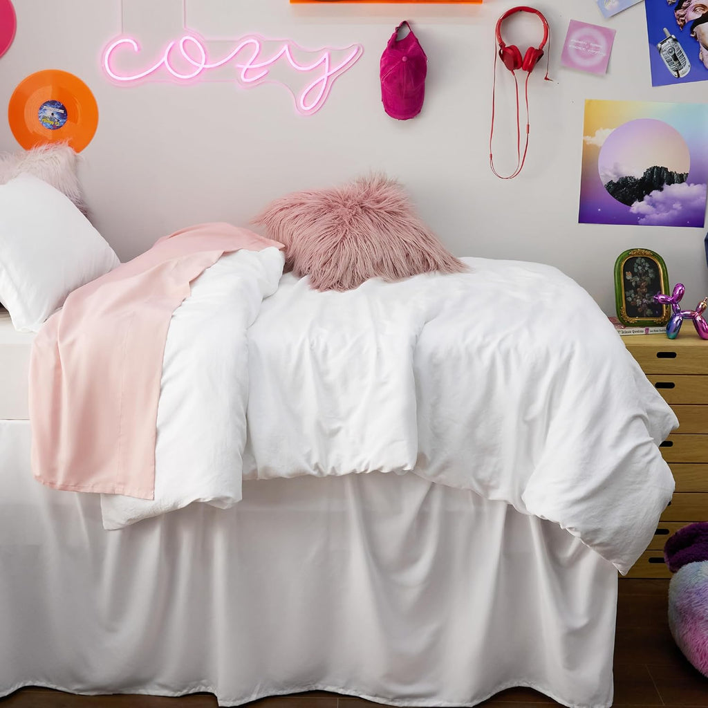 Bedsure Duvet Cover Set - Extra Soft Prewashed Cotton-Like Polyester, Twin/Twin XL, White | Includes 1 Duvet Cover & 1 Pillow Sham