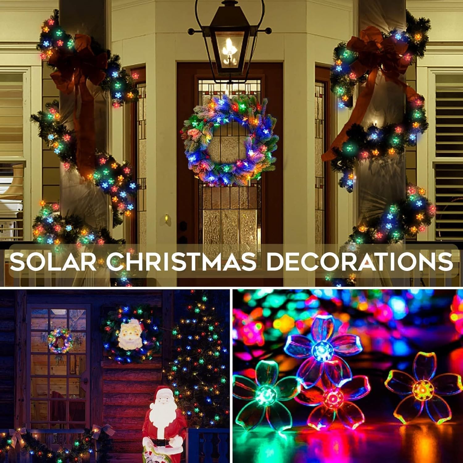 Suddus Solar String Lights - 100 LED Flower Design | 2 Pack for Garden, Patio & Christmas Decor