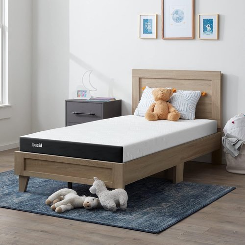 Lucid 5 Inch Memory Foam Mattress - Firm Feel with Bamboo Charcoal & Gel - Twin Size - Bed in a Box