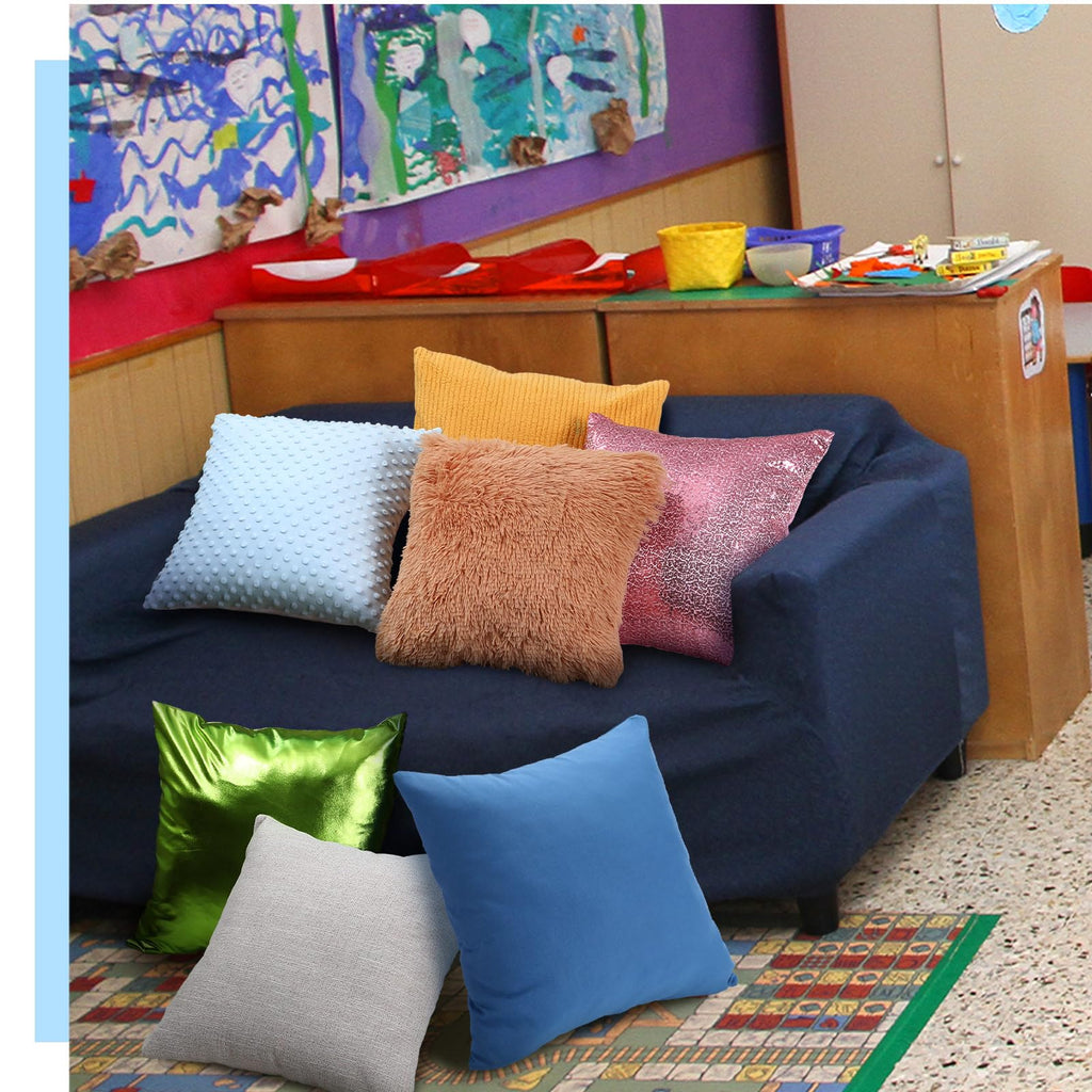 Weysat 8 Pcs Calm Down Corner Supplies Sensory Pillow Cover Sets for Classroom Counseling Office Special Needs Classroom Calm Corner Items Sensory Pillow Cases Autism Therapy