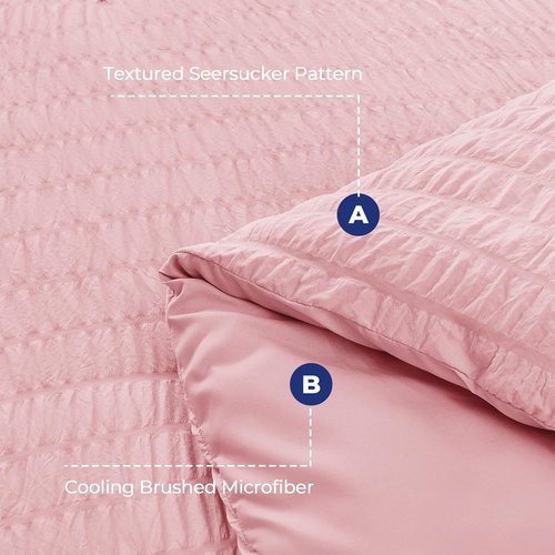 HYMOKEGE Pink Queen Comforter Set - 7-Piece All-Season Luxury Bedding Set with Sheets & Pillowcases