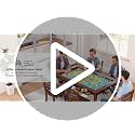 Convertible Board Game Table with Dining Top, 54x31 Inch Gaming Area