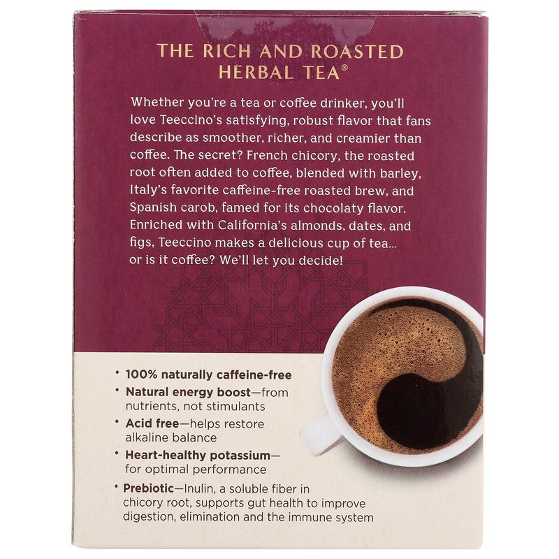 Teeccino Hazelnut & Vanilla Nut Herbal Tea Variety Pack - Roasted Herbal Tea That’s Caffeine Free & Prebiotic for Natural Energy, 10 Tea Bags (Pack of 4)