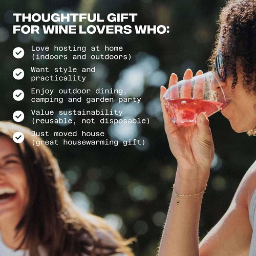GOVINO Unbreakable Plastic Wine Glasses - Stemless Shatterproof Tritan Glassware, Fancy Cups That Look Like Glass, 16oz, Set of 2