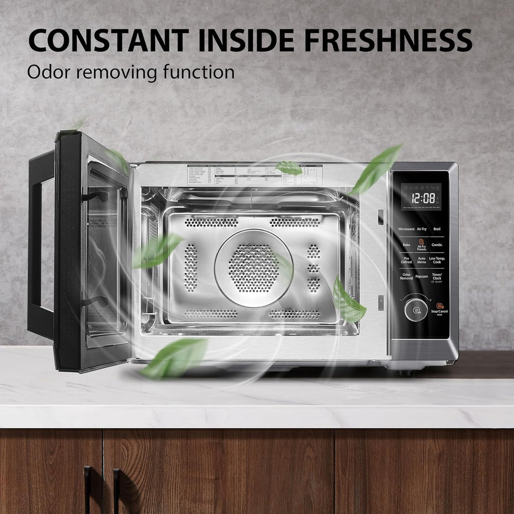 TOSHIBA Air Fryer Combo Microwave Oven - 8-in-1 Convection & Broil | 1.0 Cu.ft, Black Stainless Steel