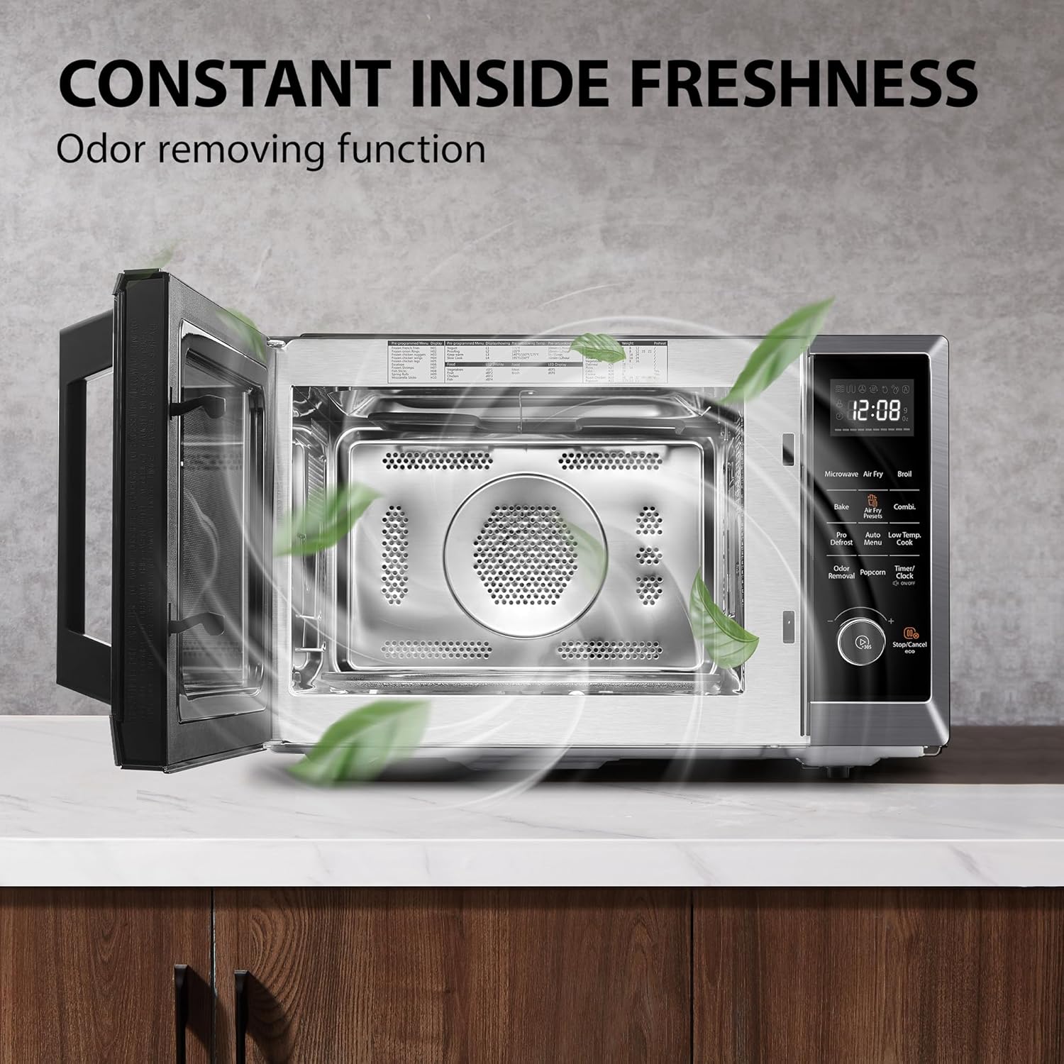 TOSHIBA Air Fryer Combo Microwave Oven - 8-in-1 Convection & Broil | 1.0 Cu.ft, Black Stainless Steel