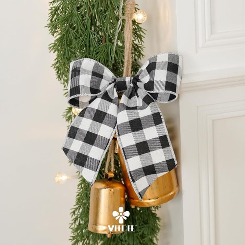 MEEDEE Buffalo Plaid Ribbon - 2.5 Inch Wide, 10 Yards | Wired Polyester for Wreaths, Bows & Crafts