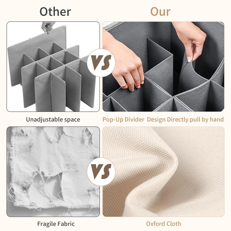 ZLLZUU Shoe Organizer for Closet,2 Pack Foldable Shoe Storage Box with Adjustable Dividers and Clear Cover, Fabric Shoe Storage organizer Bin with Mesh Pockets,Fits up to 16-32 Pairs,Grey