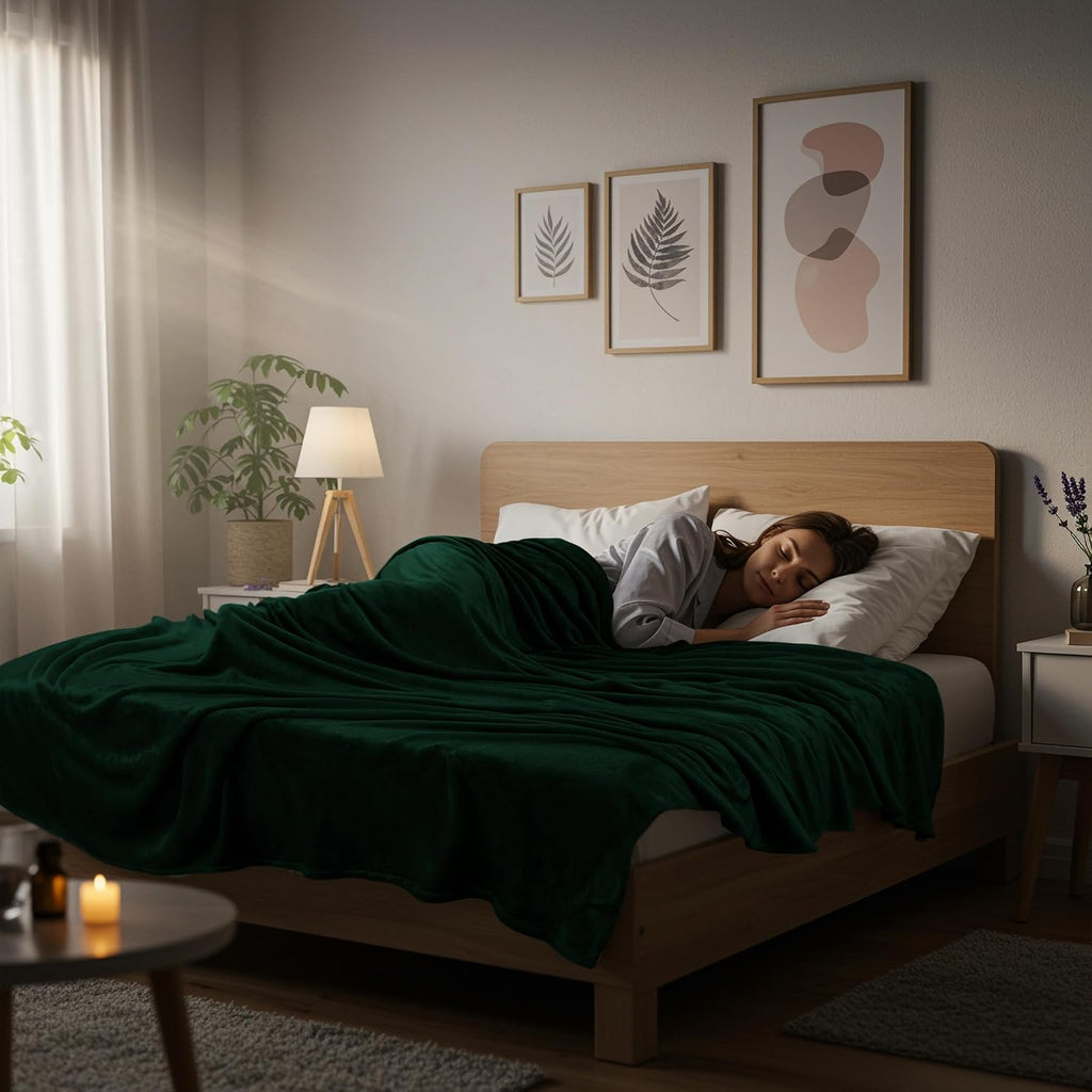 Utopia Bedding Fleece Blanket - Luxury Soft Microfiber Throw in Forest Green | 50x60 Inch, Anti-Static 300GSM