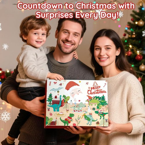 Advent Calendars 2025 - Kids Dinosaur Toys | 24-Day Countdown Christmas Gift for Boys & Girls Ages 3-6