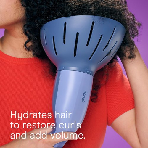 Infiniti PRO by CONAIR Hair Steamer - Portable Styling Tool with 7-Inch Diffuser, Fast 30-Second Heat-Up, Blue