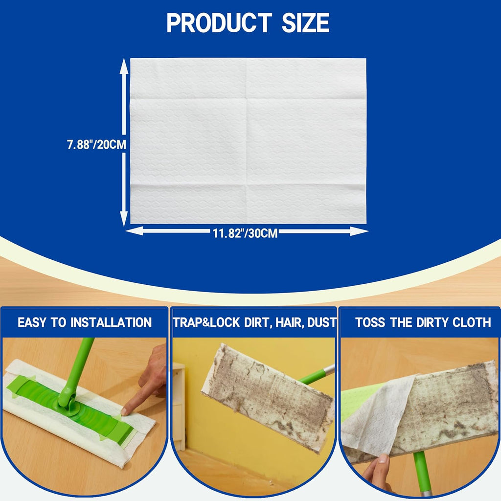 Skiennix Disposable Mop Refills - 80 Pack Floor Dust Cloths for Swiffer Standard Sweeper