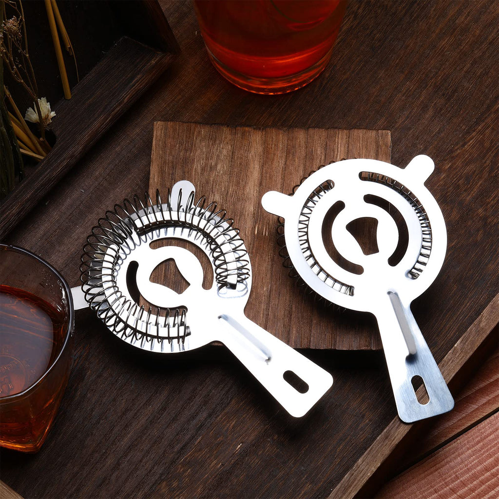 Perthlin 16 Pcs Bar Bartender Strainer Stainless Steel Drink Cocktail Strainers Silver Shaker Ice Bar Shelf or Bartenders Mixologists Drinking Water Filtering