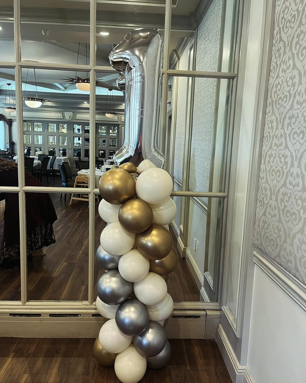 Silver Number 13 Balloon - 40 Inch Giant Foil Balloon for 13th Birthday Party Decorations