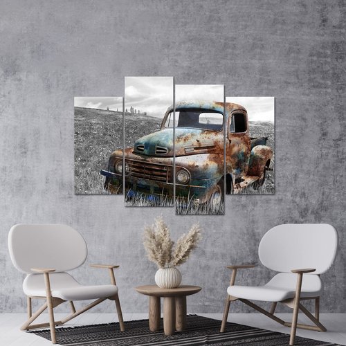 DuoBaorom Large Classic Truck Artwork Country Wall Decor Tractor Wall Art