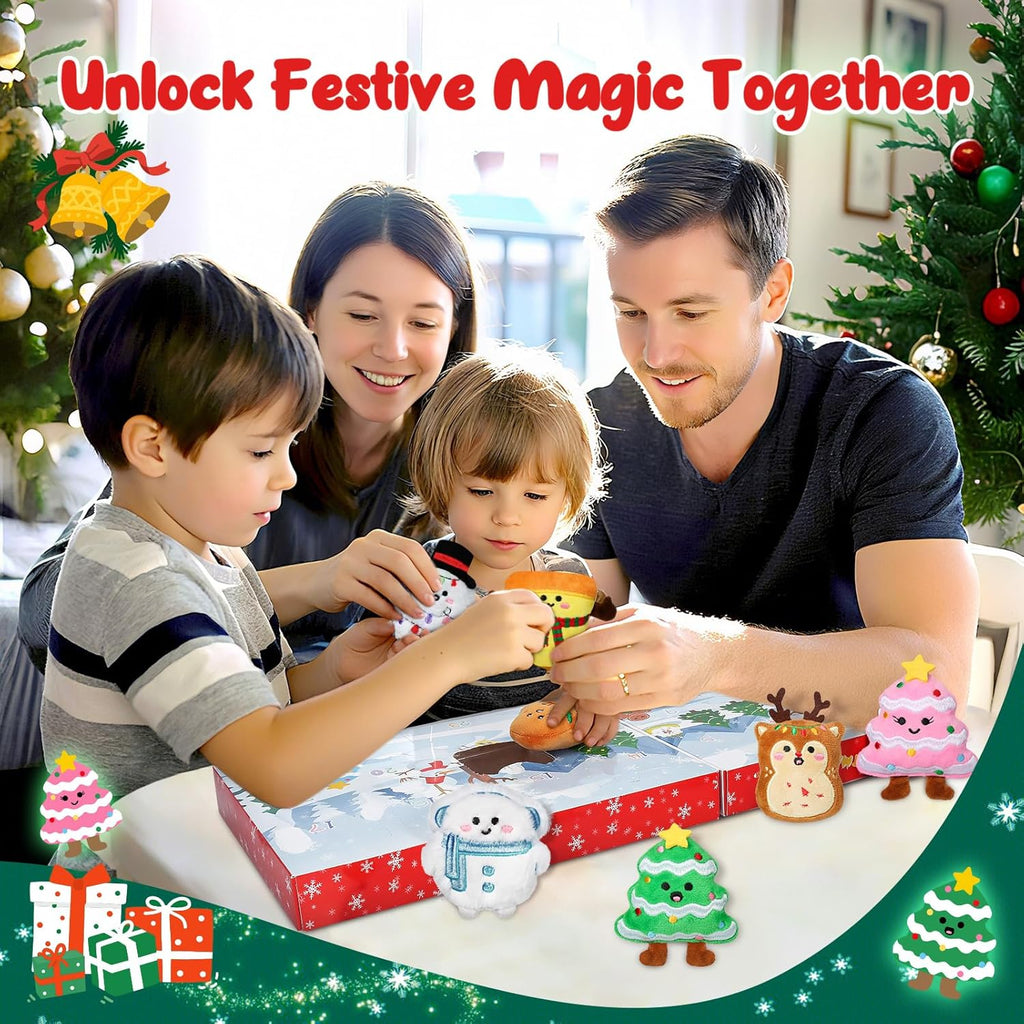 Advent Calendar 2025 - Mini Plush Advent Calendar with 25 Cute Emotional Plushies for Kids & Collectors