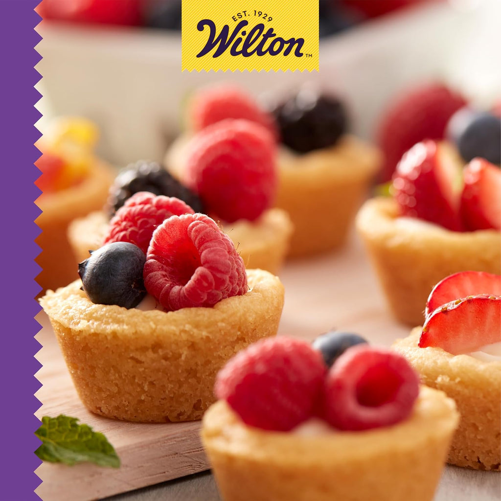 Wilton Gold Non-Stick Mini Muffin Pan - Perfect for Cupcakes & Muffins - PFAS-Free, Scratch Resistant | 16 x 10 x 1 Inch, 24 Cups