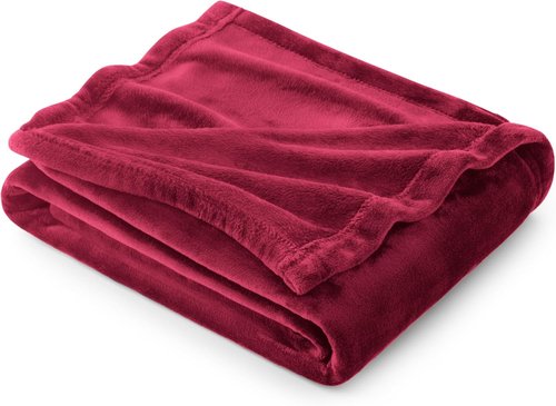 Bedsure GentleSoft Fleece Blanket - Lightweight Plush Cozy Twin Size Red, 300GSM for Home & Travel, 60x80 Inches