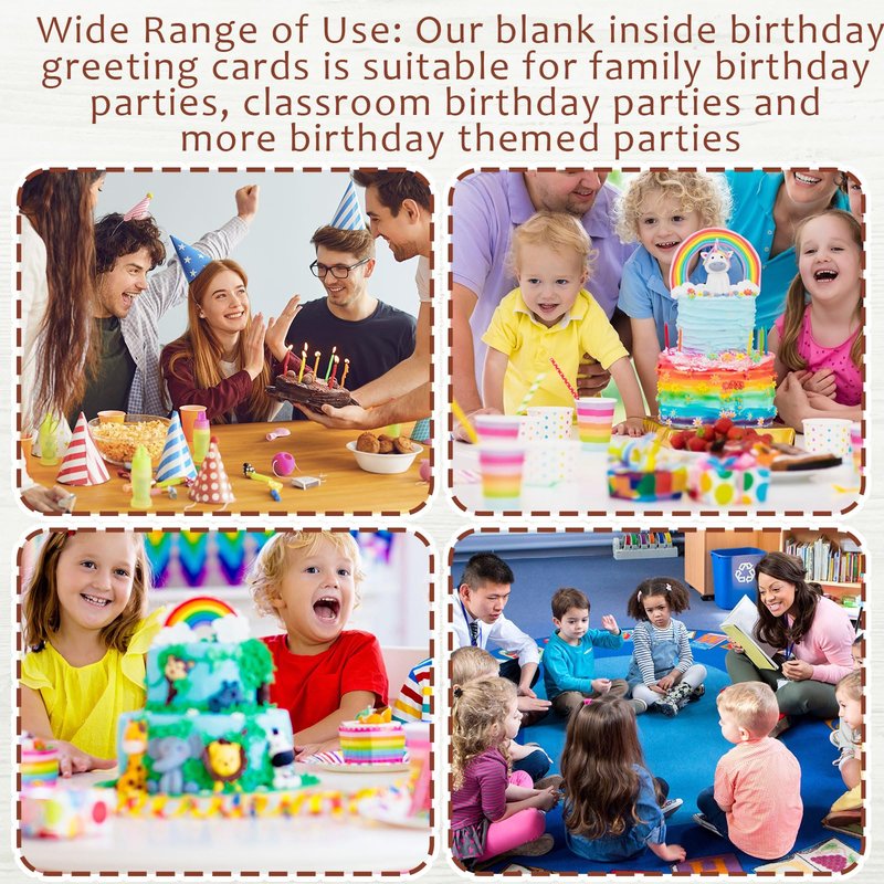Lemosae 200 Set Unique Happy Birthday Card Bulk with Envelope and Sticker Blank Greeting Card Large 5 x 7 Inch Suitable for Office Kids Women Men, 20 Styles(Retro Style)