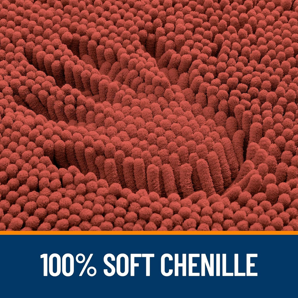 OLANLY Bathroom Rugs - Extra Soft Chenille Bath Mats | Quick Dry, Machine Washable, 30x20, Rustic Terracotta