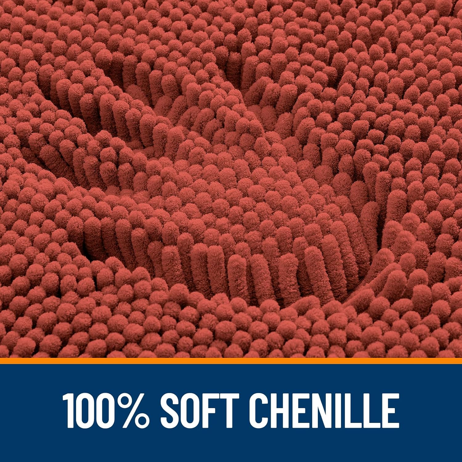 OLANLY Bathroom Rugs - Extra Soft Chenille Bath Mats | Quick Dry, Machine Washable, 30x20, Rustic Terracotta