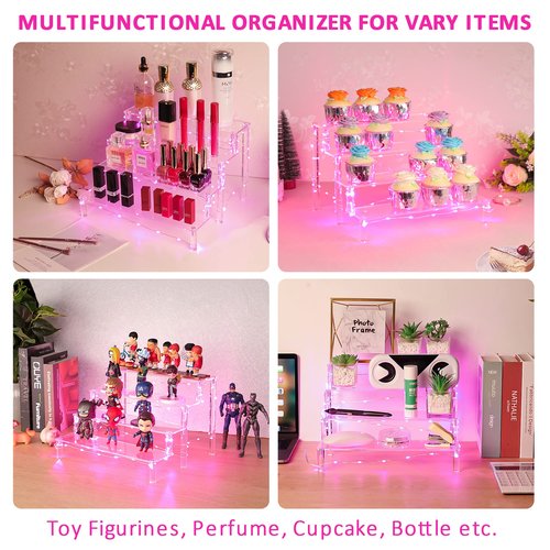 Display Shelf Cake Stand – 4 Tier Shelf Cake Pop Stand – Multifunctional and Durable Acrylic Stand – Mounting Hardware Included – Ideal for Desserts, Cosmetics, Glassware, Figurines