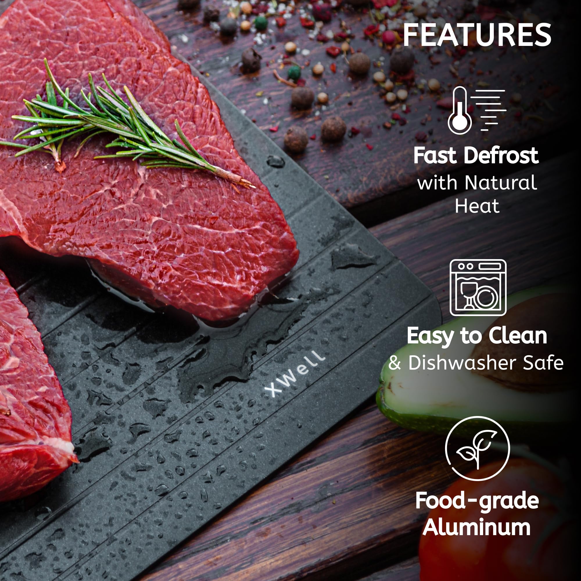 XWell Defrosting/Thawing Tray for Frozen Meat Eco Friendly Thawing Board, Meat Defroster Tray, Defrosting Thaw Plate/Board, Defrost Plate/Mat