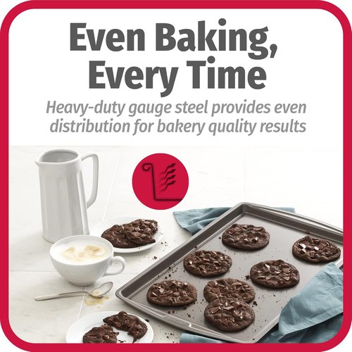 GoodCook Everyday Nonstick Carbon Steel Baking Sheet Set - 17 x 11 Inch | 2 Pack Cookie Sheets for Perfect Baking