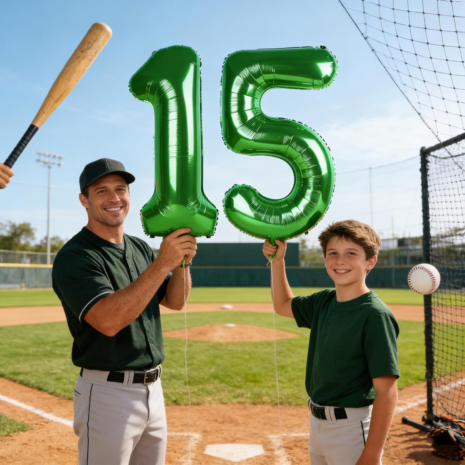 Skiennix 40-Inch Dark Green Number 15 Balloons | Perfect for 15th Birthday & Anniversary Celebrations