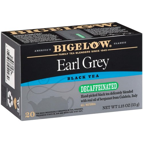 Bigelow Tea Decaffeinated Earl Grey Black Tea - 120 Total Tea Bags | 20 Count Box (Pack of 6)