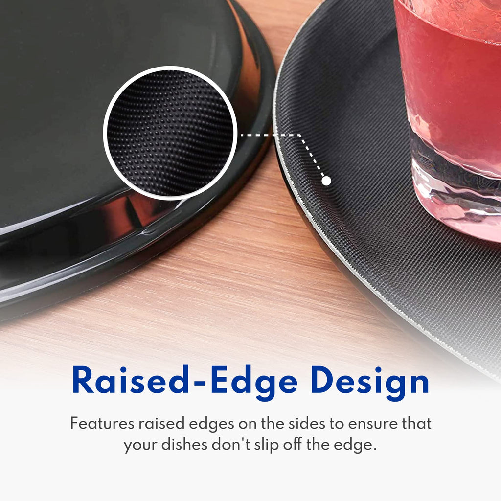 New Star Foodservice Non-Slip Tray, Plastic, Rubber Lined, Round (Brown, 11-Inch)