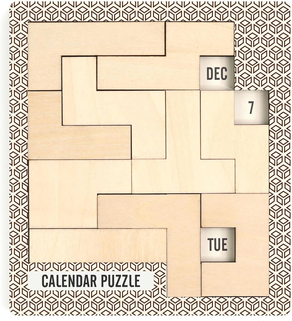 Skiennix Daily Calendar Puzzle - Challenging Wooden Puzzle for Adults | Perfect Easter & Christmas Gift (1 Pack)