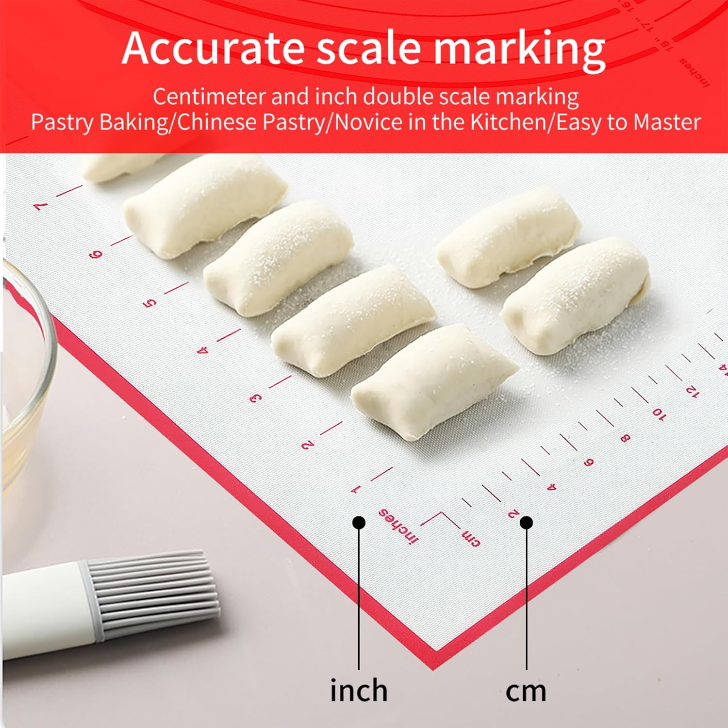 Skiennix Silicone Baking Mat - Extra Large 32x24 Inch Non-Stick Pastry Mat with Cable Ties & Dough Scraper