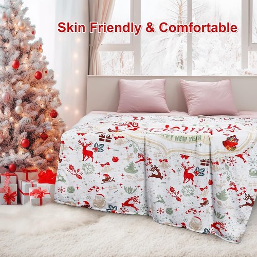 VETEBLE Super Soft Christmas Blankets and Throws Clearance, Lightweight, Cozy & Warm Throw Blanket for Couch, Sofa, Bed, Chair, 60 x 50 inches