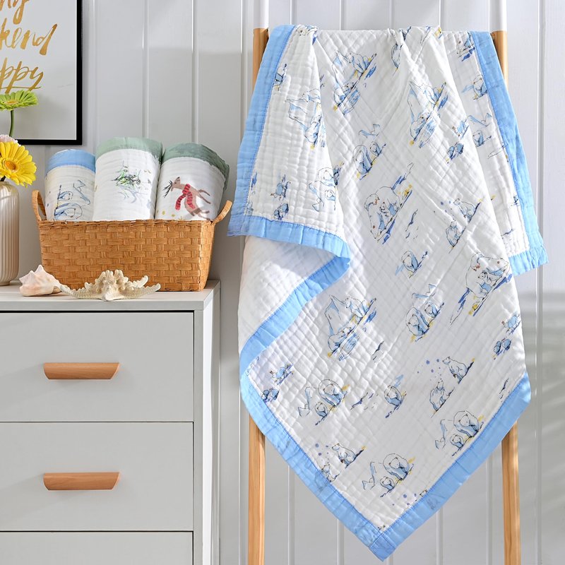 Jay & Ava Muslin Christmas Baby Blanket 42” x 42”, Soft Toddler Cotton Baby Blankets for Boy, 4 Layers Bed Muslin Throw for Baby Crib, Large Baby Receiving Blanket - (Christmas Forest)