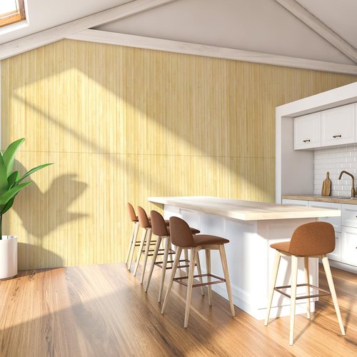 Art3d Natural Bamboo Wall Panel for Interior Wall Decor, Renewable Pole Wrap Wainscoting Paneling for Wall Ceiling Furniture Cabinet Office, 48 x 96 Inch - Raw
