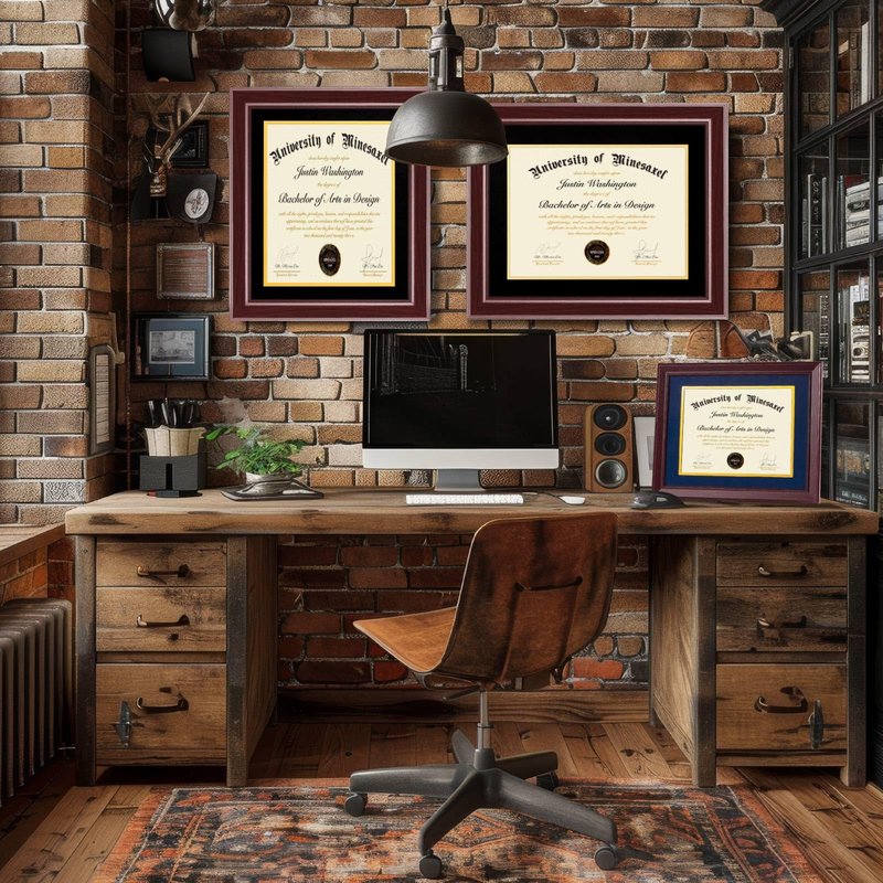 Minesaxel 16x20 Diploma Frames 14x17 with Black Mat, Fits Degree Certificate Document, 20 x 16 Cherry Red Frame with Tempered Glass Panel for Wall Mounting