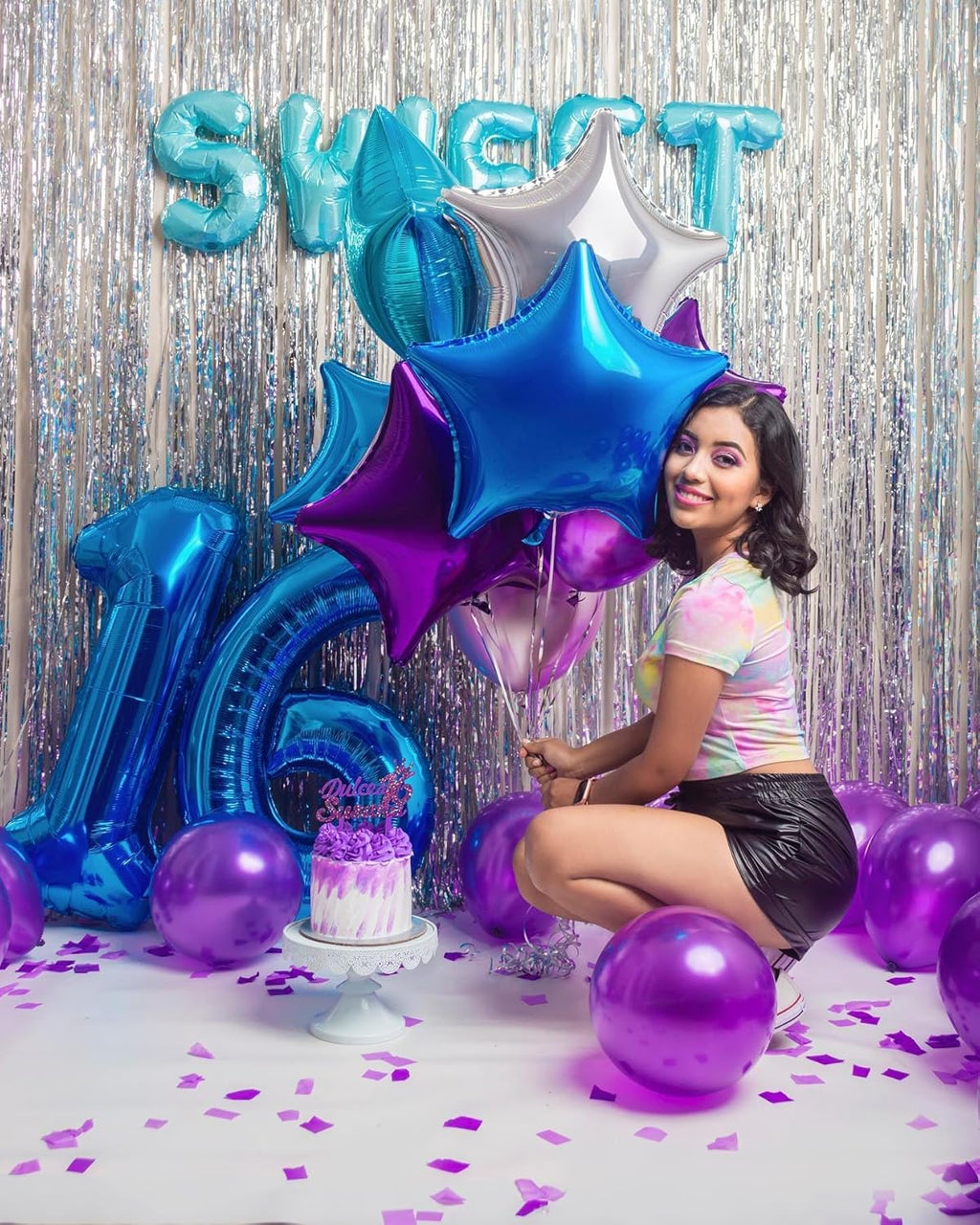 Number 17 Balloon - Navy Blue 40-Inch Birthday Decoration for 17th Year Celebration